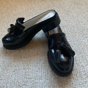 Jeffery Campbell Black Loafers Slide On